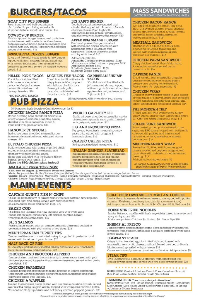 goat city pub menu 1